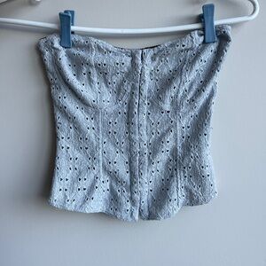 Strapless Gray Corset Top Small